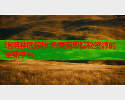 暗网禁区探秘 免费获取隐秘资源的全新平台